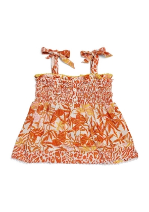 Poupette St Barth Kids Gold Orchid Print Cindy Top (4-12 Years)