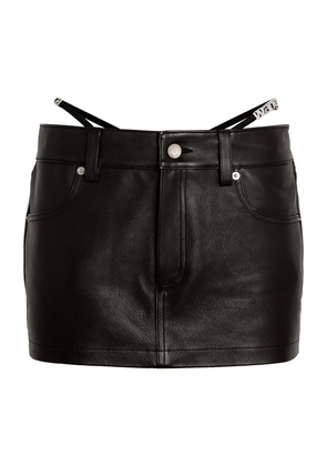 Alexander Wang Leather Mini Skort With Integrated G-String