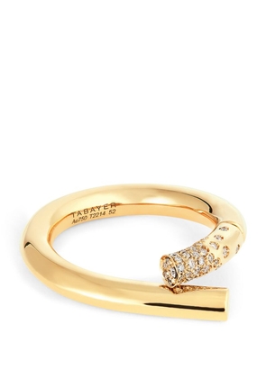 Tabayer Yellow Gold And Diamond Scatter Oera Ring