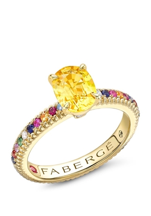Fabergé Yellow Gold, Ruby and Rainbow Sapphire Colours of Love Ring
