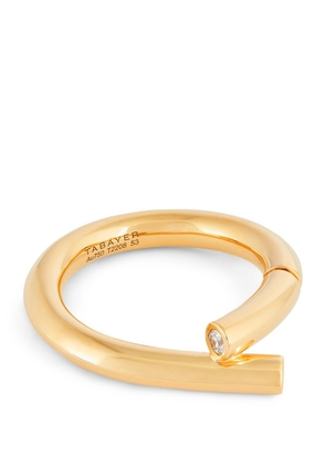 Tabayer Small Yellow Gold And Diamond Oera Ring
