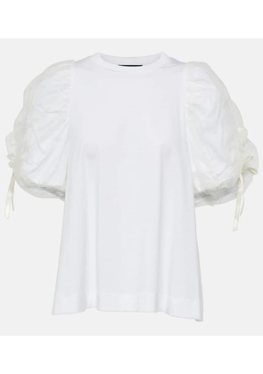Simone Rocha Bow-detail cotton and tulle T-shirt