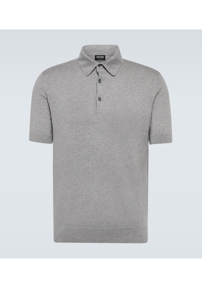 Zegna Knitted cotton polo shirt