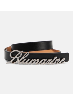 Blumarine Logo embellished leather belt