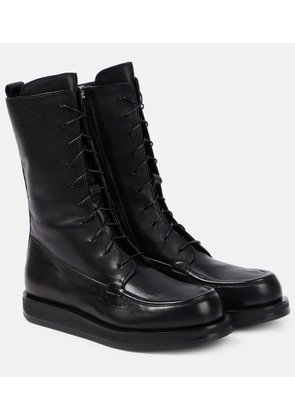 The Row Patty leather combat boots