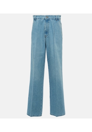 Mid-rise wide-leg jeans in blue - Miu Miu