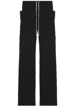 DRKSHDW by Rick Owens Creatch Cargo Drawstring Pants in Black - Black. Size XL (also in ).