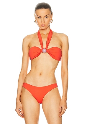 SILVIA TCHERASSI Valderice Bikini Top in Orange - Orange. Size XS (also in L, S).
