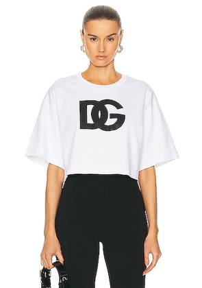 Dolce & Gabbana Large Logo Tee in Bianco - White. Size 36 (also in 38, 42).