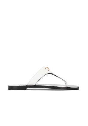 VERSACE Calf Leather Slides in Optical White - White. Size 36.5 (also in 36, 37, 39, 39.5, 40, 41).