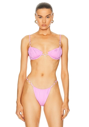 Palm Cha Cha Bikini Top in Peony - Pink. Size 0/XS (also in ).