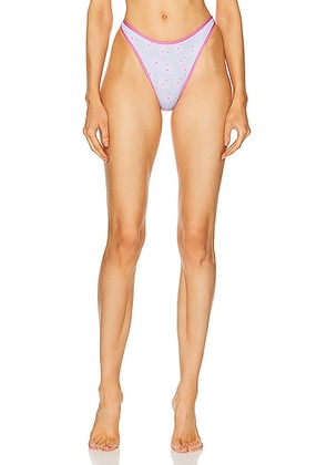 Heavy Manners High Cut Full Bikini Bottom in Charlot - Baby Blue. Size XS (also in L, M, S).