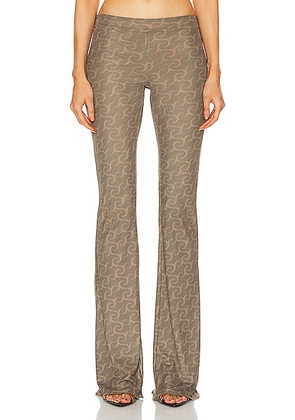 Jade Cropper Flared Reversible Trouser in Wilted Flowers  Khaki  & Beige - Beige. Size XS (also in L).