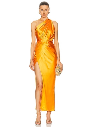 The Sei Asymmetric Drape Dress in Mango - Orange. Size 0 (also in 2, 4, 6).