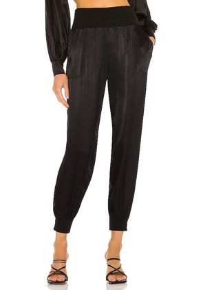 Bobi BLACK Sleek Textured Pant in Black. Size L, M.