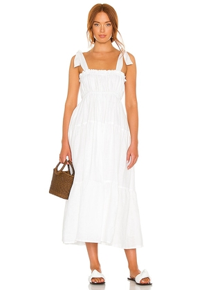 FAITHFULL THE BRAND Bellamy Midi Dress in White. Size XL.