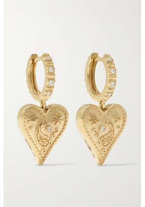 Marlo Laz - Mini Southwestern 14-karat Gold Diamond Earrings - One size