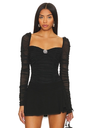 CAMI NYC Bettina Crystal Bodysuit in Black. Size L, M, XL, XS.