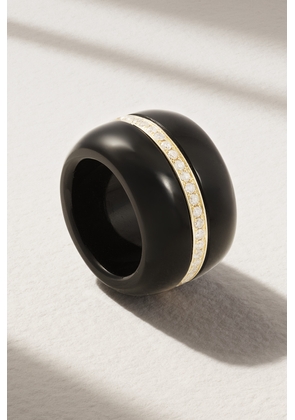 By Pariah - Pebble 14-karat Gold, Onyx And Diamond Ring - Black - 52,54