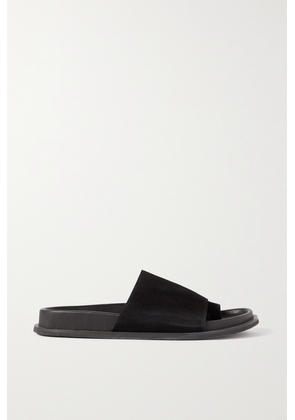 ST. AGNI - + Net Sustain Loe Suede And Leather Slides - Black - IT35,IT36,IT37,IT38,IT39,IT40,IT41,IT42