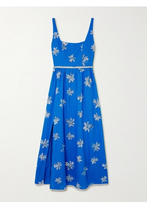 WAIMARI - + Net Sustain Olivia Embellished Woven Midi Dress - Blue - x small,small,medium,large,x large