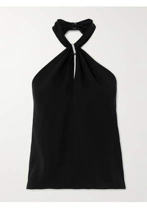 Theory - Embellished Silk Halterneck Top - Black - x small,small,medium,large