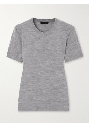Theory - Wool-blend T-shirt - Gray - x small,small,medium,large