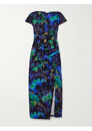 Marant Étoile - Nadela Asymmetric Gathered Cotton Midi Dress - Blue - FR34,FR36,FR38,FR40,FR42,FR44