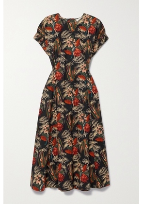 Ulla Johnson - Devon Floral-print Cotton-poplin Midi Dress - Multi - US0,US2,US4,US6,US8,US10,US12,US14