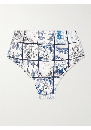 Agua by Agua Bendita - + Net Sustain Magenta Porcelaina Floral-print Recycled Bikini Briefs - Blue - x small,small,medium,large,x large