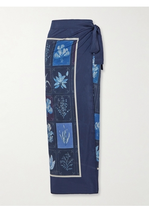 Agua by Agua Bendita - + Net Sustain Lavanda Algae Floral-print Cotton And Silk-blend Pareo - Blue - One size