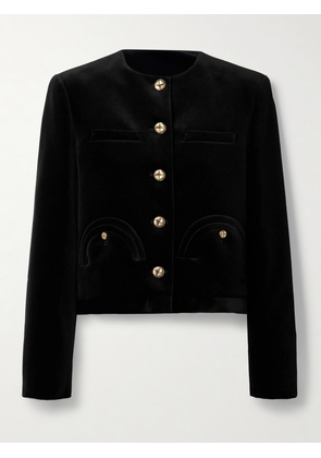 Blazé Milano - Jealousy Cropped Cotton-velvet Jacket - Black - 00,0,1,2,3,4