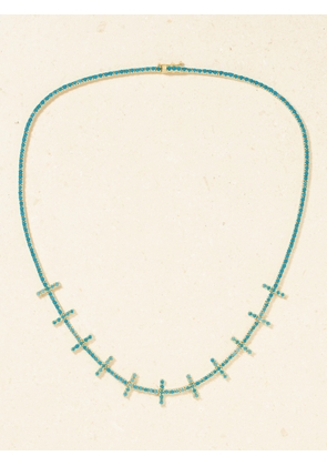 Jennifer Meyer - Cross Bar 18-karat Gold Turquoise Necklace - One size