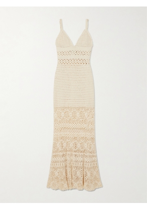 ESCVDO - + Net Sustain Bella Crocheted Cotton Maxi Dress - Ivory - x small,small,medium,large
