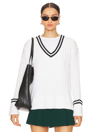 Lovers and Friends Danil V Neck Sweater in White. Size L, M, S, XL, XXS.