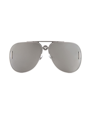 VERSACE Aviator Sunglasses in Metallic Silver.