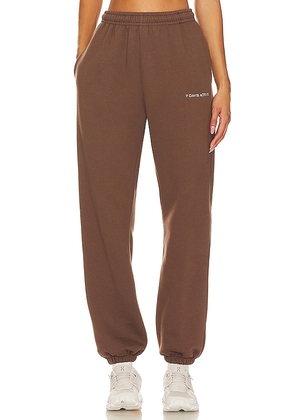7 Days Active Organic Fitted Sweat Pants in Brown. Size L, M, XS.