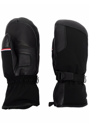 Moncler Grenoble leather-panel performance mittens - Black