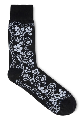 Off-White bandana intarsia socks - Black