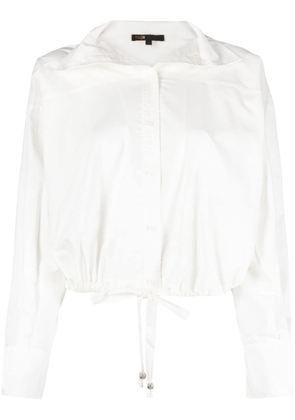 Maje cropped cotton shirt - White