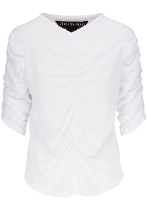 Veronica Beard gathered-detail cotton blouse - White