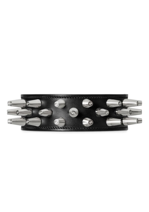 Gucci spiked leather choker necklace - Black