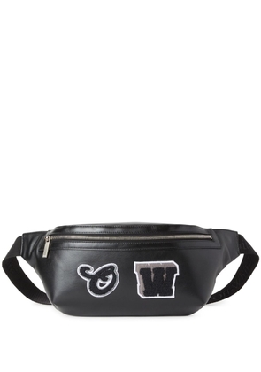Off-White Varsity patch-detail leather belt bag - Black
