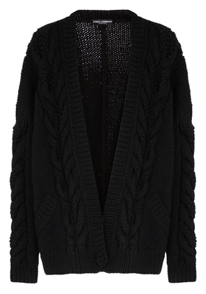 Dolce & Gabbana chunky-knit long-sleeve cardigan - Black
