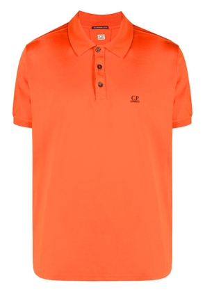 C.P. Company logo-print cotton polo shirt - Orange