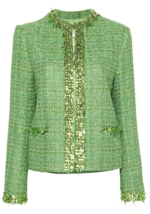 Valentino Garavani sequin-embelished tweed jacket - Green