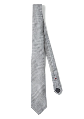 Brunello Cucinelli check-pattern pointed-tip tie - Grey