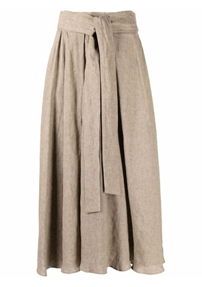 Fabiana Filippi belted linen midi skirt - Neutrals