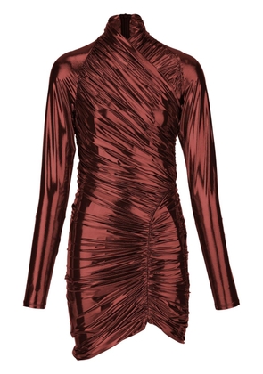 Ferragamo ruched long-sleeve minidress - Red