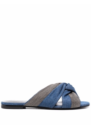 Fabiana Filippi knot-detailed flat sandals - Blue